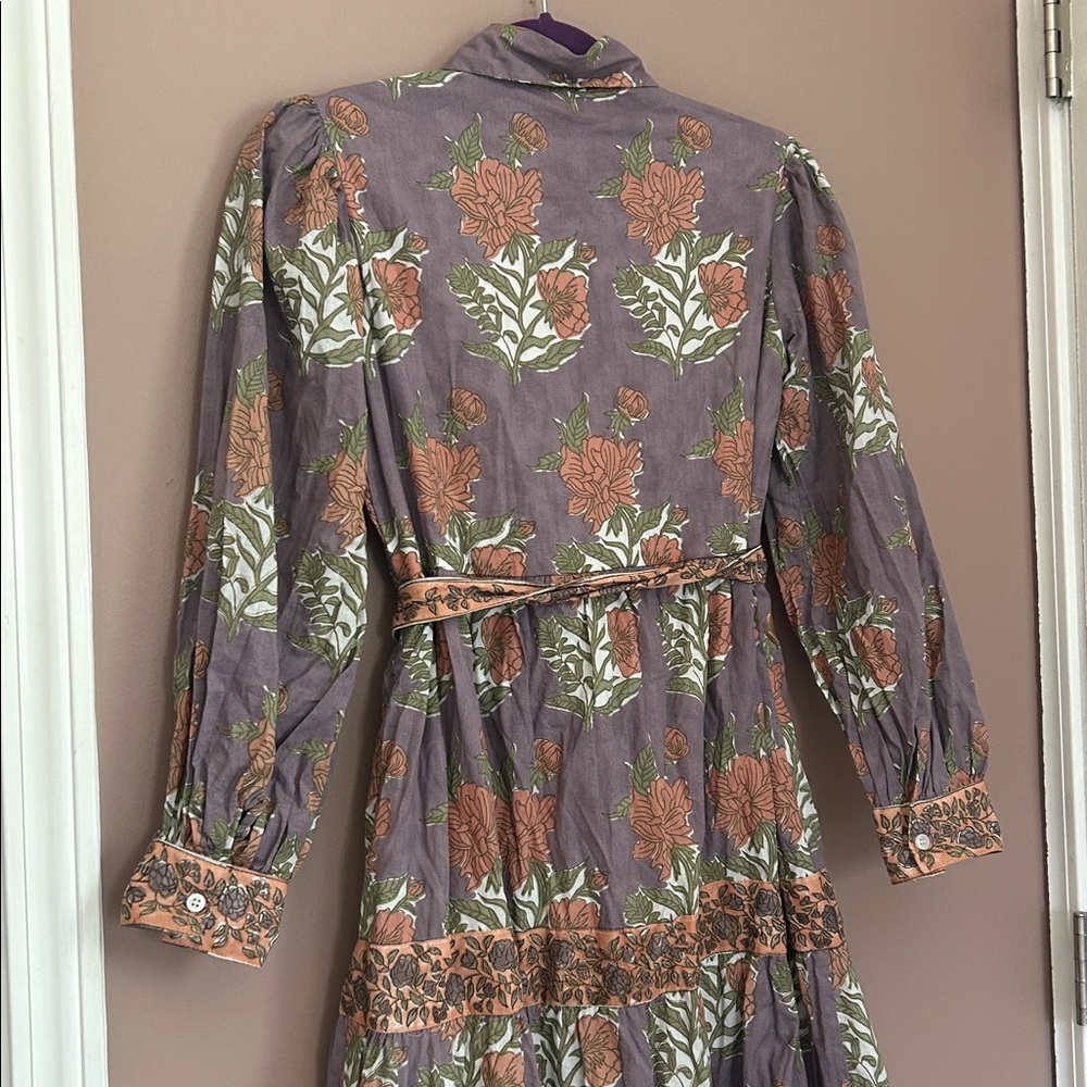 NWT Victoria Dunn Floral Boho Cottagecore Midi Dress Size XS - Picture 3 of 14